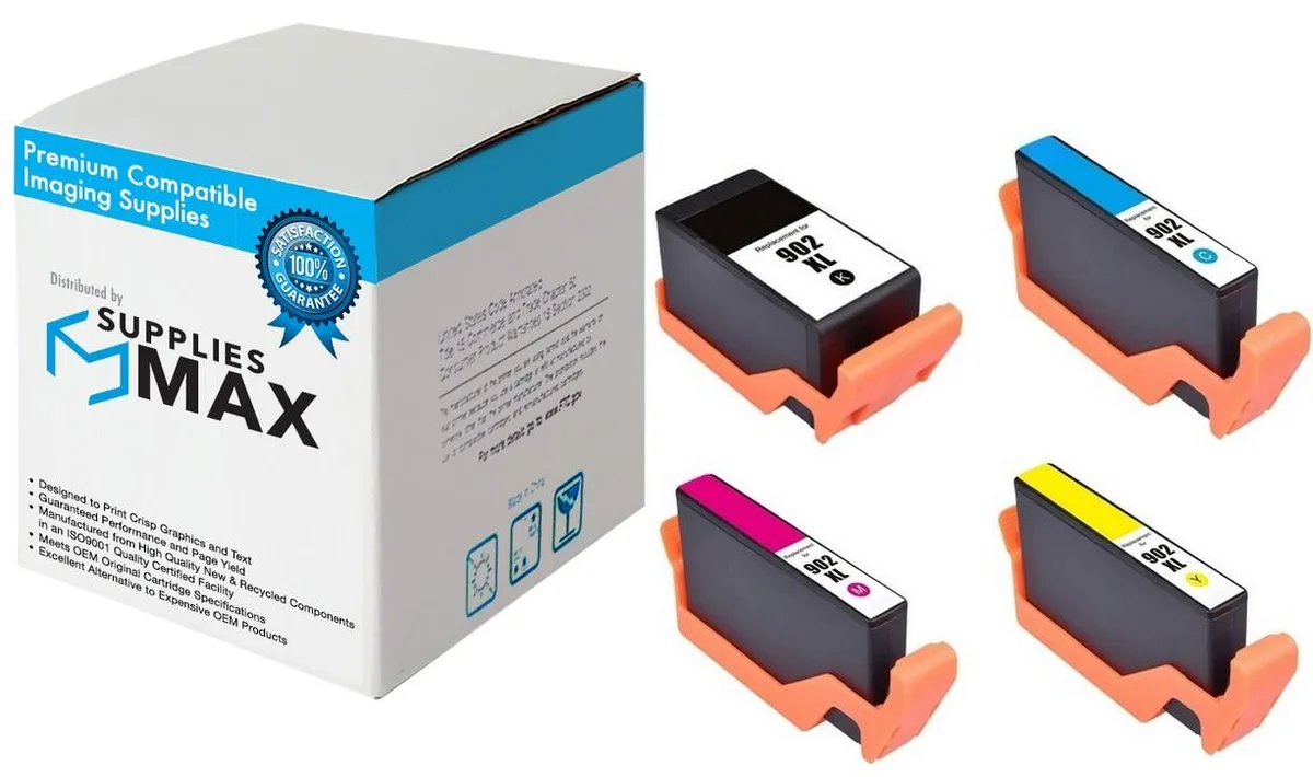 SuppliesMax SuppliesMax HP 902XL High Yield Inkjet Combo Pack (BK/C/M/Y) T0A39AN — product photo