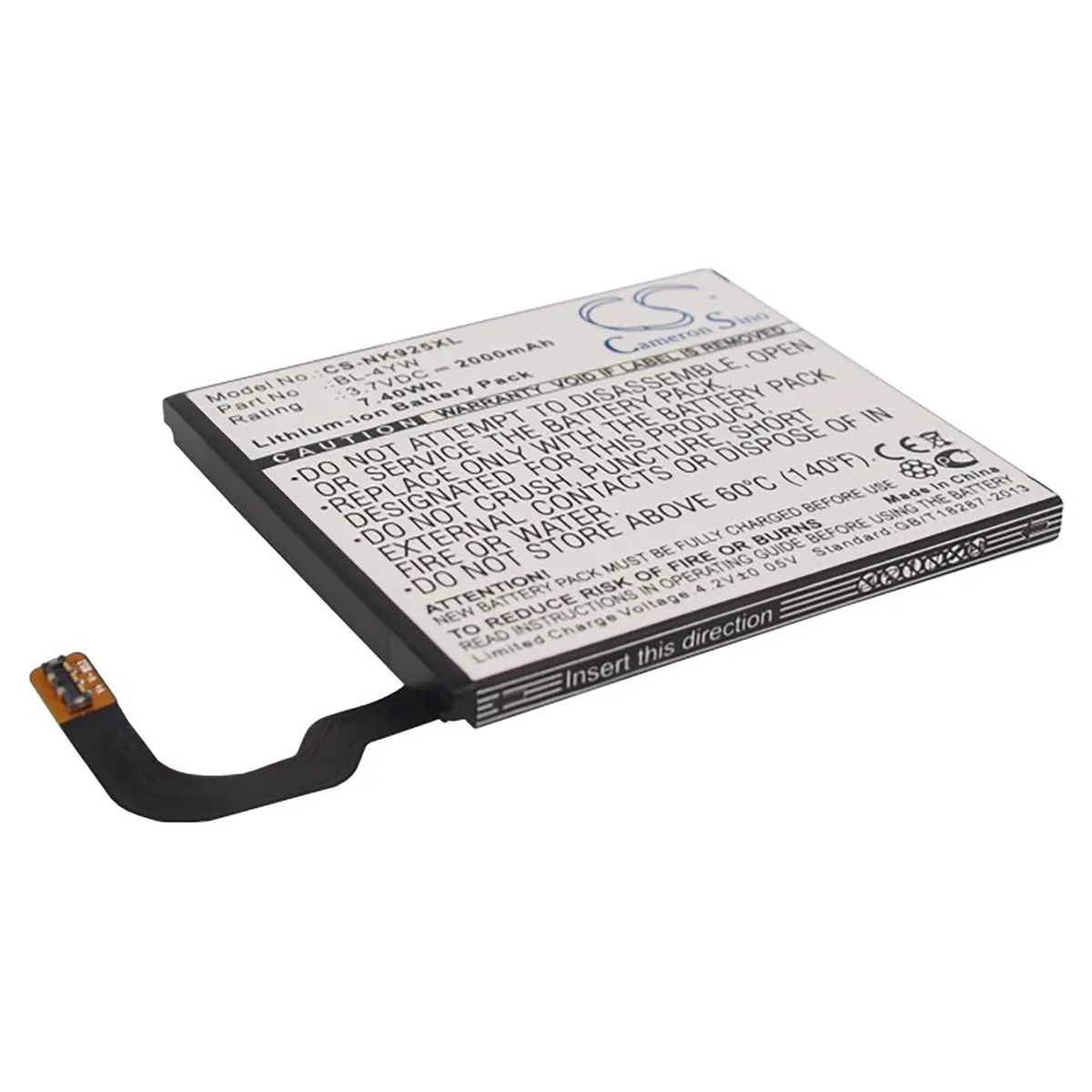 Cameron &amp; Co Cameron &amp; Co DS-CS-NK925XL cell phone battery 2000mAh 3.7V — product photo