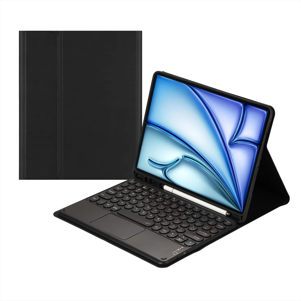 Timoom Timoom Magnetic Detachable Bluetooth Keyboard Case with Pencil Holder for iPad Air 11" &amp; 10.9" Black — product photo