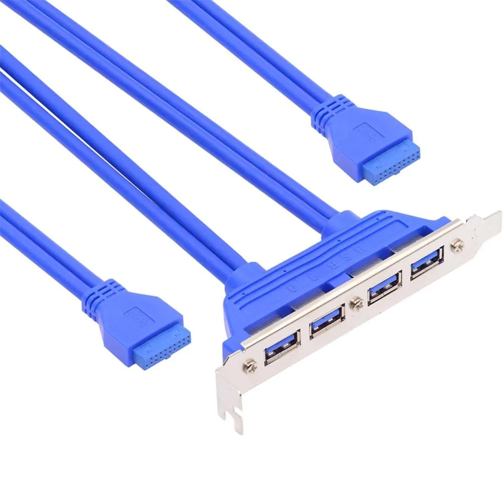 Fervit Fervit Internal 4-Port USB 3.0 20-Pin Panel Cable with PCI Bracket 50cm — product photo