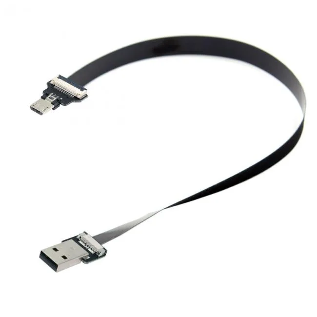xiwai xiwai USB 2.0 Type-A to Micro USB 5Pin Flat FPC Cable 10-200cm — product photo
