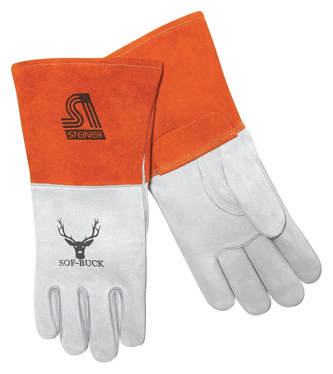 STEINER STEINER 02275-2X Welding Gloves MIG Deerskin Gray 2XL 14 in — product photo