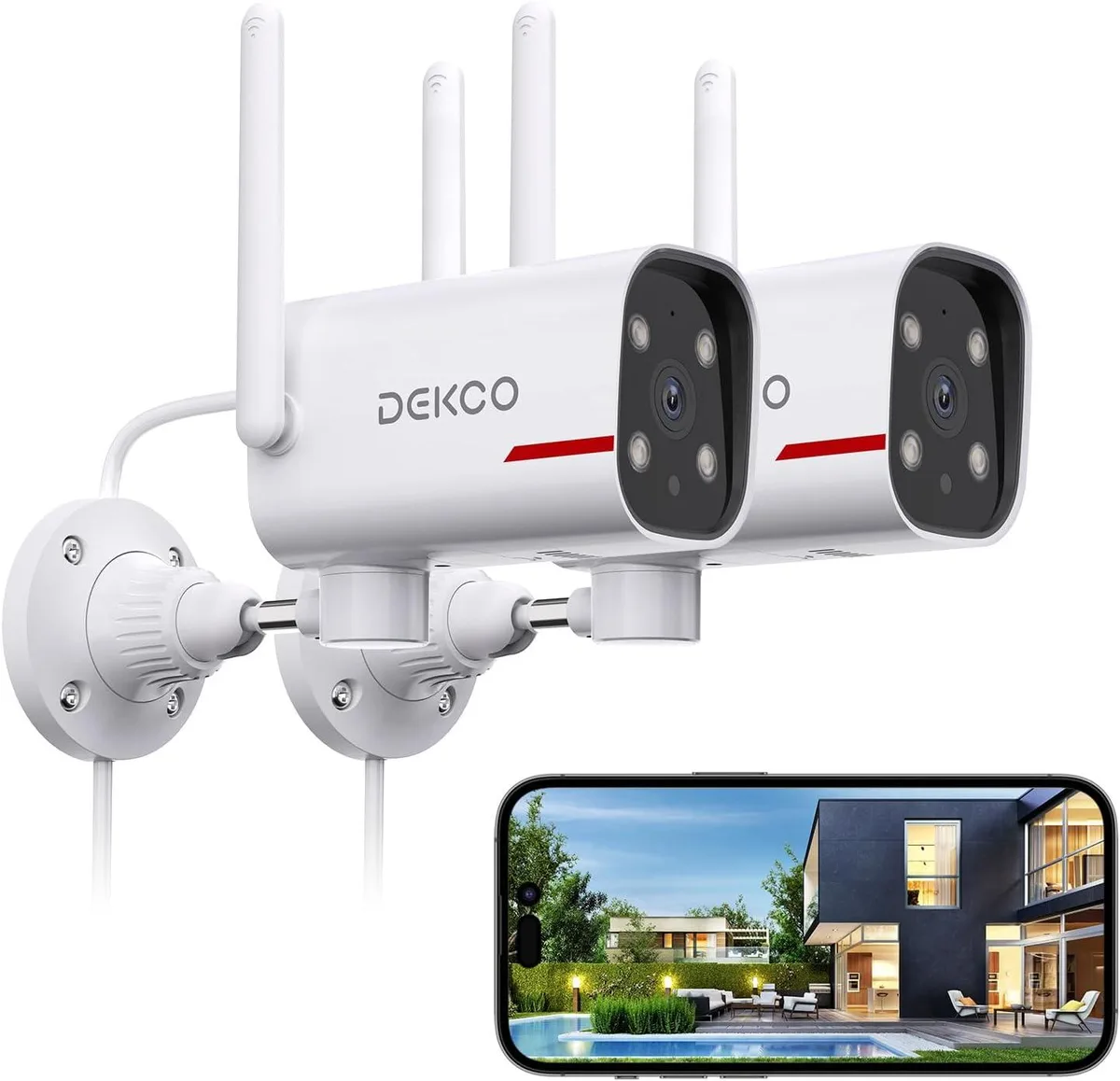 TAURKENAM TAURKENAM 2K 180° pan IP65 network camera (2 pack) — product photo