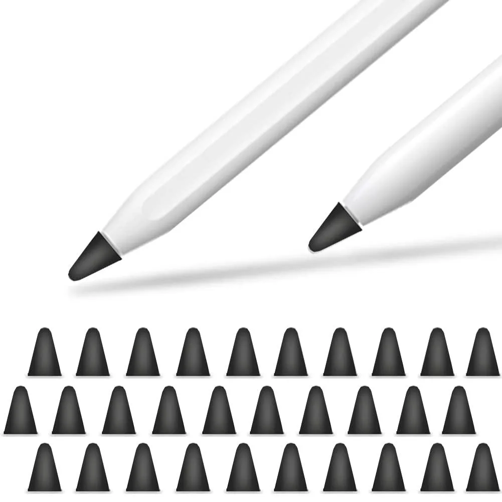  YINVA Apple Pencil Silicone Tip Covers 30 PCS Black — product photo