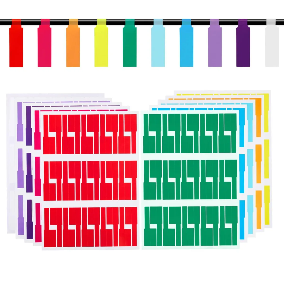 JIQEZNL ZE-DLBQ-03 Cable Labels 300 pcs 10 colours — product photo