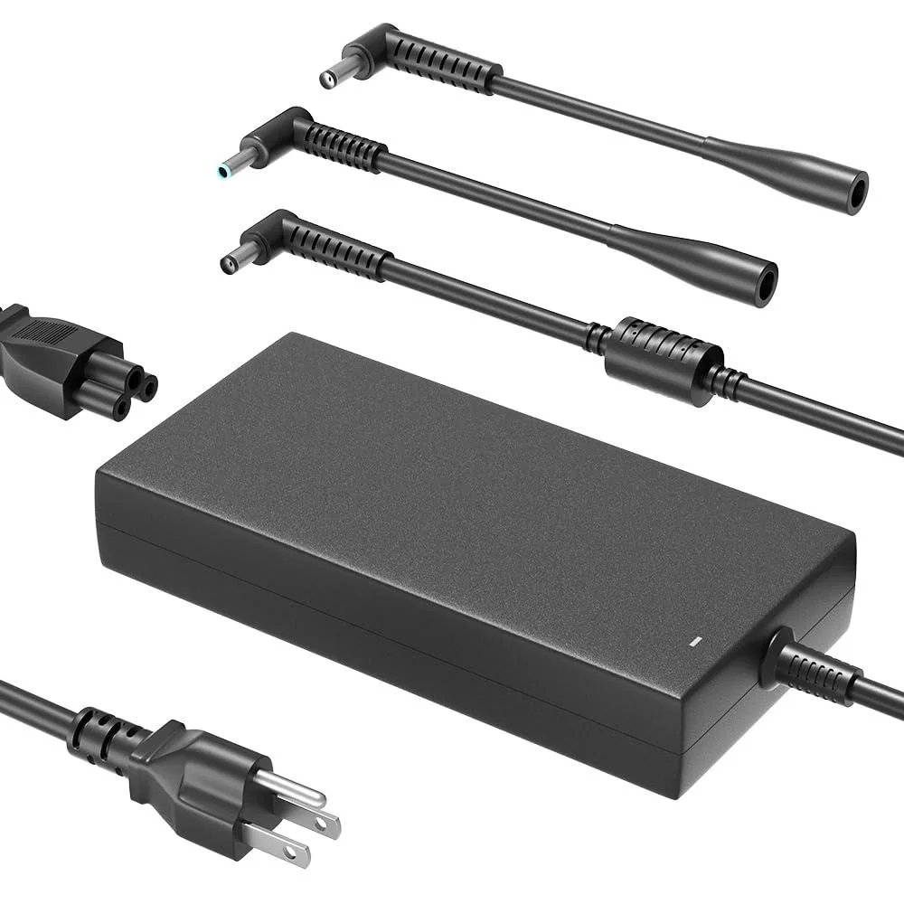 Black rectangular 180W AC adapter with barrel connector and cord