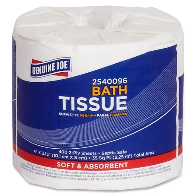 Genuine Joe Genuine Joe 2540096 2-Ply Bath Tissue 96 Rolls 400 Sheets — product photo