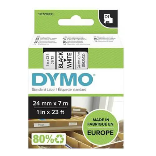 DYMO DYMO 112571 D1 Label 24mm x 7m Black on White — product photo