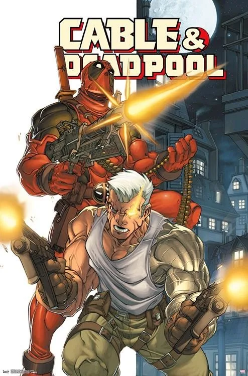 Poster print of Cable and Deadpool, 22 by 34 inches