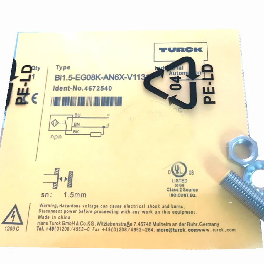 Turck Turck BI1.5-EG08K-AN6X-V1131 M8 inductive sensor NPN — product photo