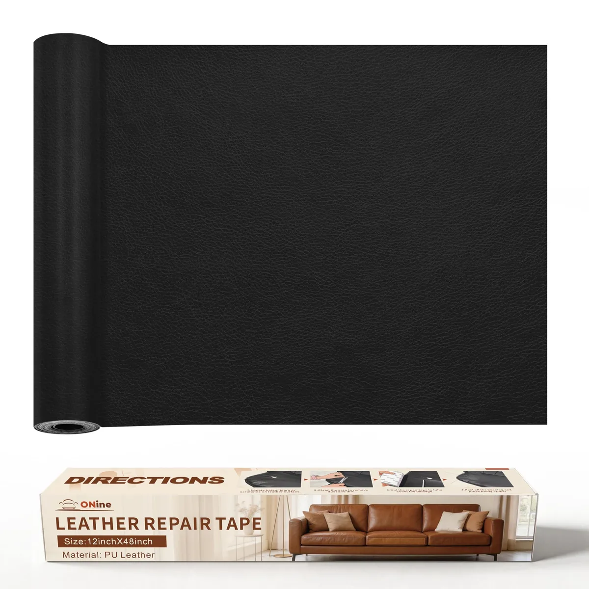  Avery ONine-2022-1-4 Leather Repair Patch 12 x 48 inches Black — product photo
