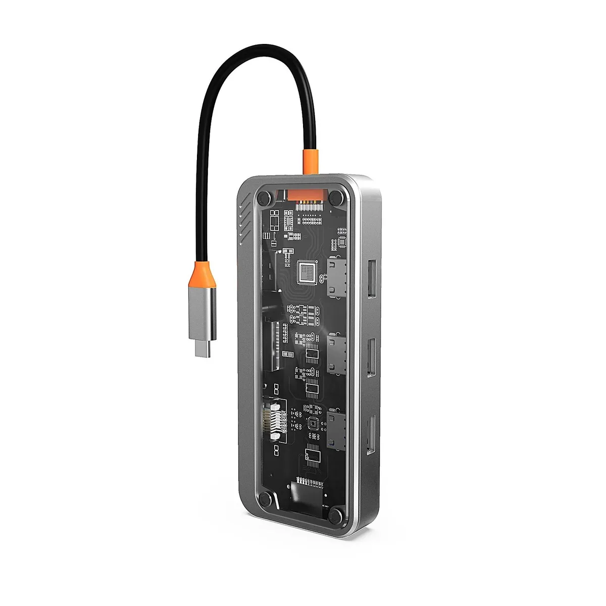 LUOM LUOM SW10V-Pro 10-in-1 Docking Station 4K HDMI VGA 3 USB3.0 RJ45 Ethernet SD TF Multiport Gray — product photo