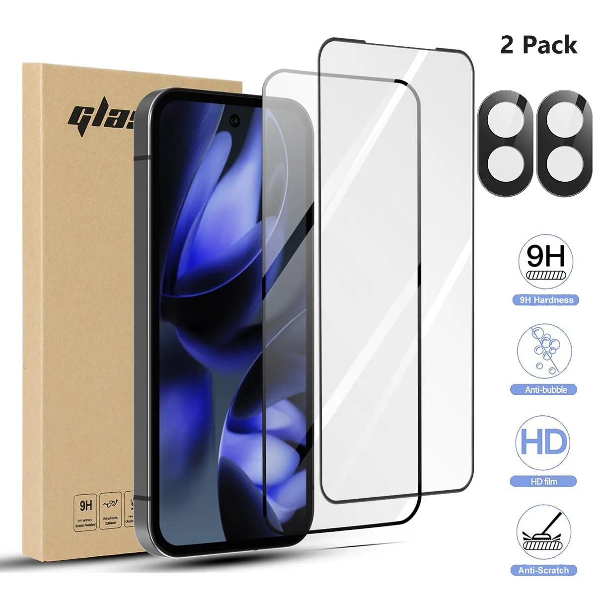 SZYG SZYG 2 Pack Screen &amp; Lens Protector Google Pixel 9a 6.3" 2025 — product photo