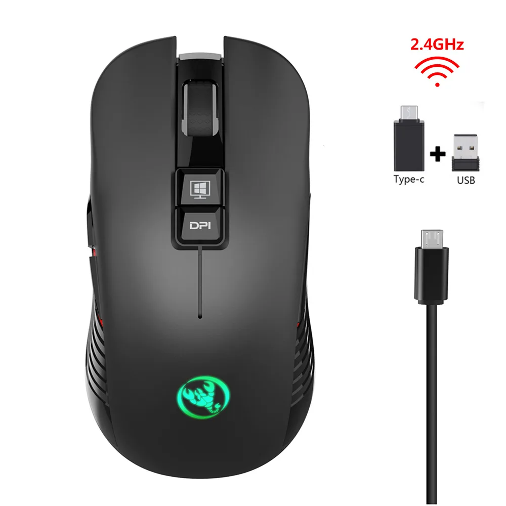 Hitoor Hitoor 2.4G USB-C Wireless Gaming Mouse 3600DPI 7 Button Black — product photo