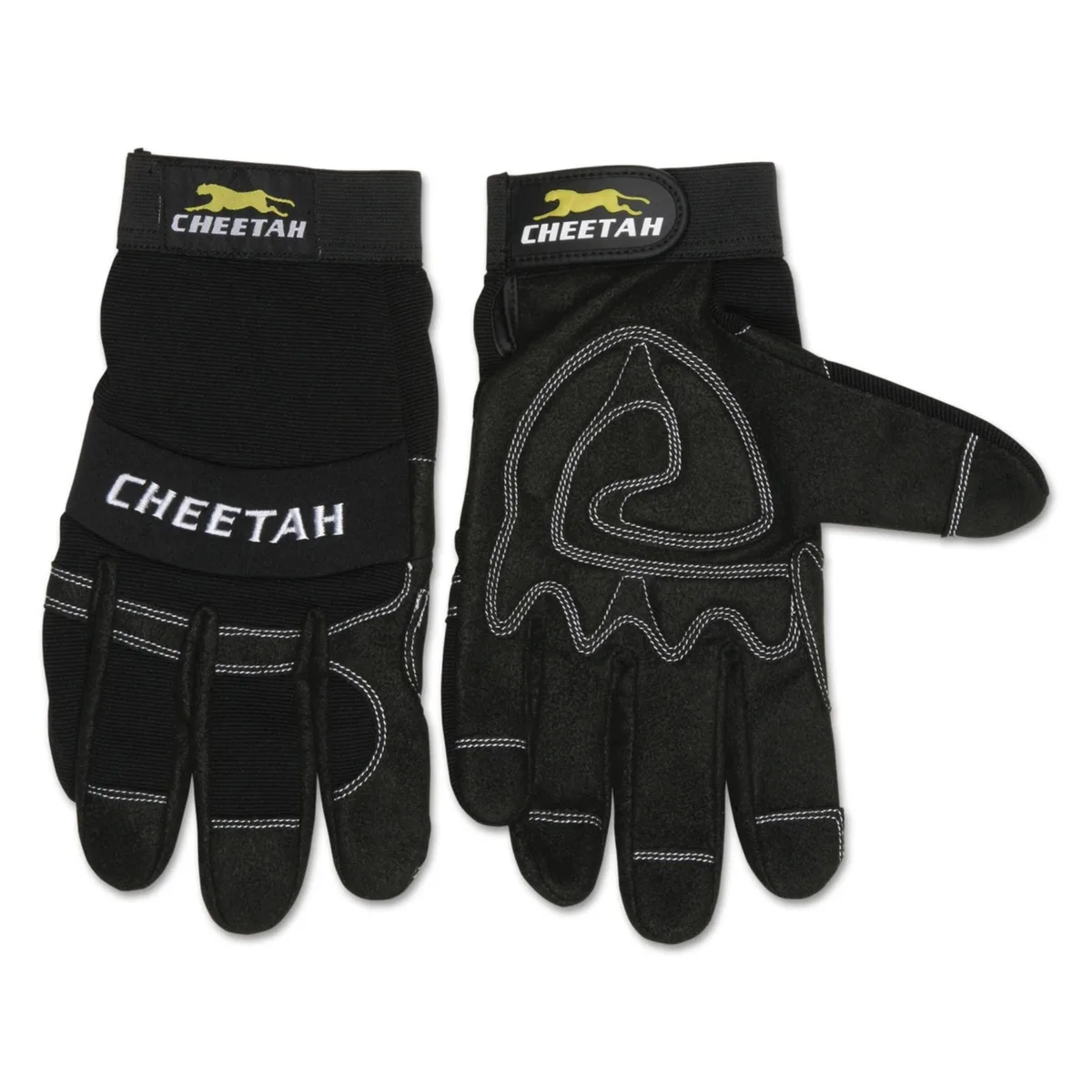Black multi-task gloves with spandex back and vented fingers