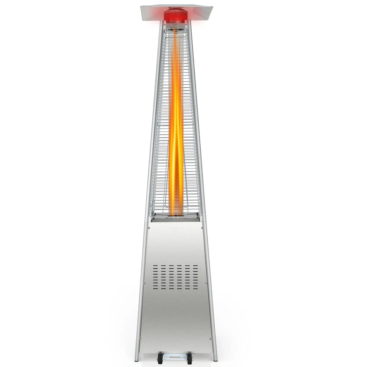 SlickBlue SlickBlue 42000 BTU Pyramid Patio Heater Silver with Wheels — product photo