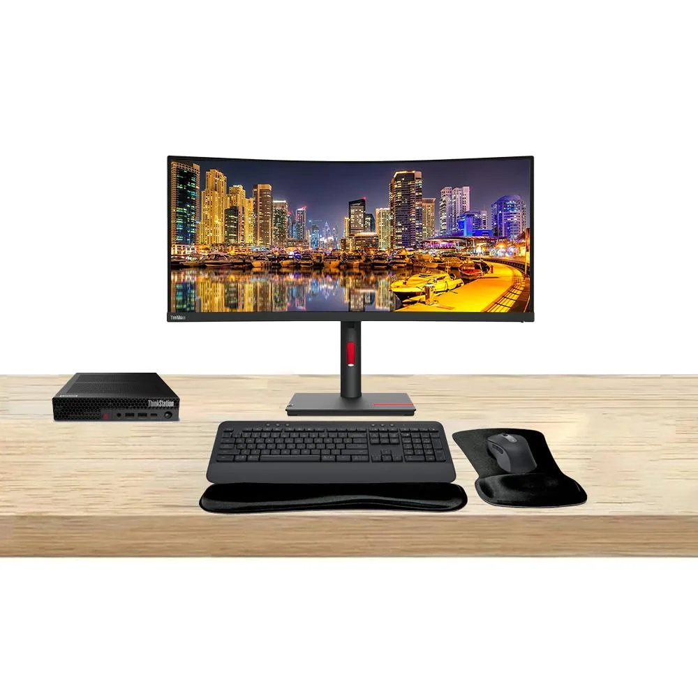 Lenovo Lenovo ThinkStation P3 Tiny i7 14700 32GB 1TB T1000 8GB DDR6 + ThinkVision T34w 34 UWQHD 1500R 60Hz MK650 — product photo
