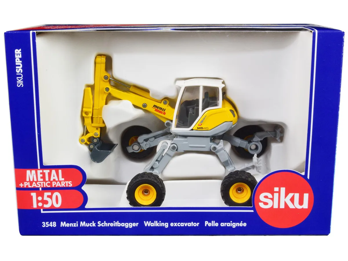 Siku Siku Menzi Muck M545 Walking Excavator 1/50 Diecast Yellow White Top — product photo