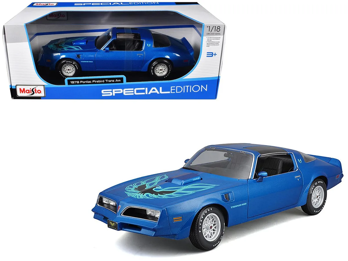 Maisto Maisto 1978 Pontiac Firebird Trans Am Blue Metallic Special Edition 1/18 Diecast — product photo
