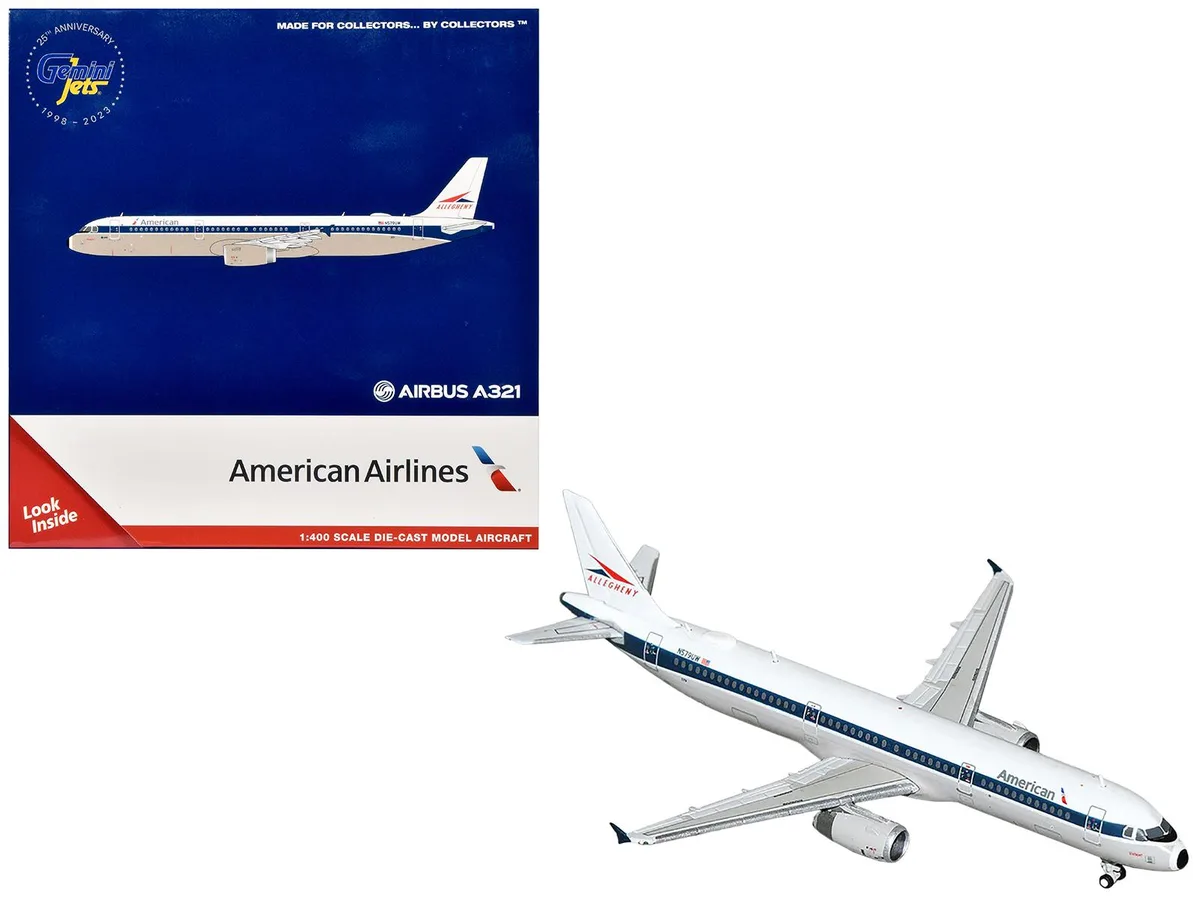 GeminiJets GeminiJets Airbus A321-200 American Airlines Allegheny Heritage 1/400 Diecast Model Airplane — product photo