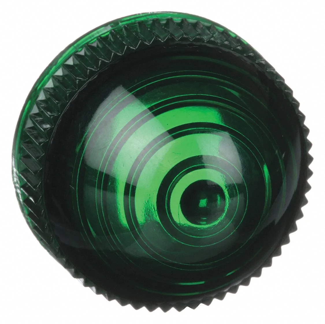 Green domed pilot light lens 30 mm plastic IP66