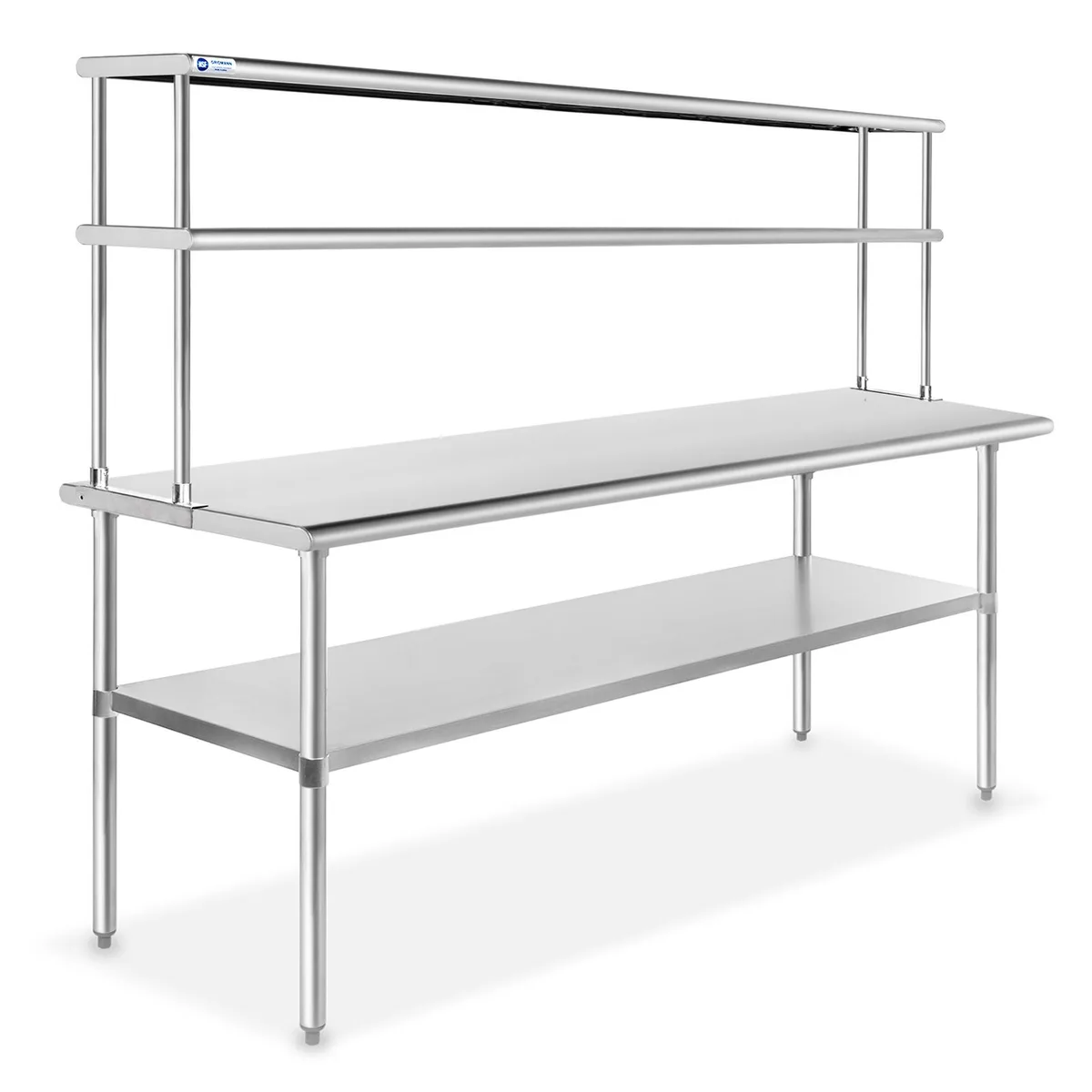 Gridmann Gridmann NSF Stainless Steel Prep Table 72 in x 30 in with 2-Tier Shelf 12 in Deep — product photo