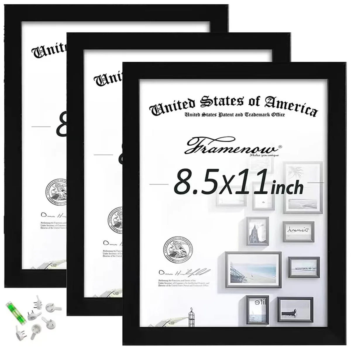  Framenow 8.5x11 Picture Frames Set of 3 Black — product photo
