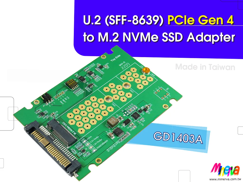 Innocard Innocard GD1403A U.2 PCIe Gen4 to M.2 NVMe 22x80mm Adapter — product photo