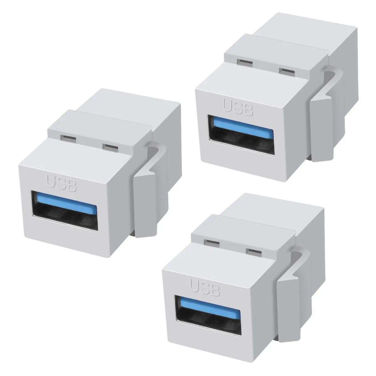 BUCIER BUCIER USB 3.0 Keystone A Female to Female Coupler 3PCS — product photo