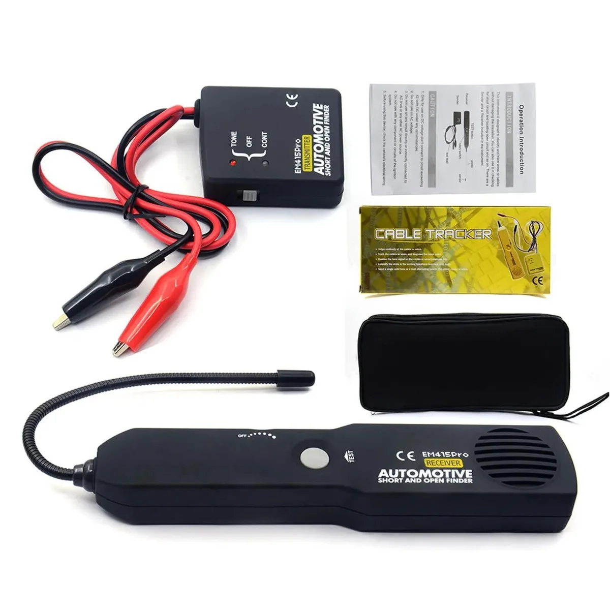 TaoTao TaoTao EM415 Pro Receiver 6-42V Short Open Finder Cable Tracker Circuit Breakout Tester electrical system tool — product photo