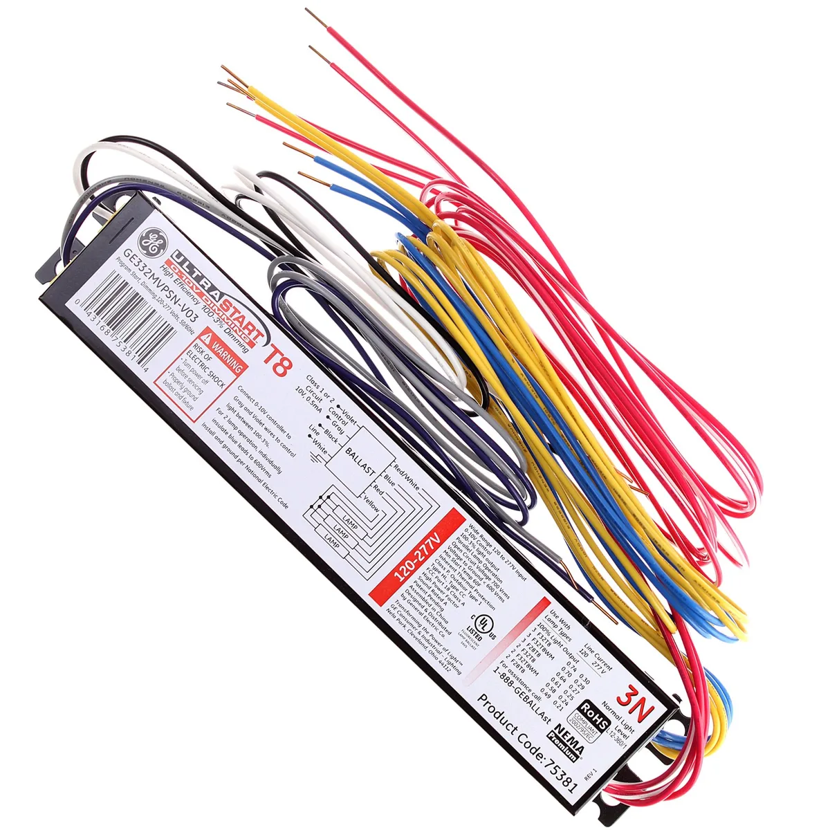 GE Lighting GE Lighting GE332MVPS-N-V03 48 In Dimming Ballast 120/277V — product photo