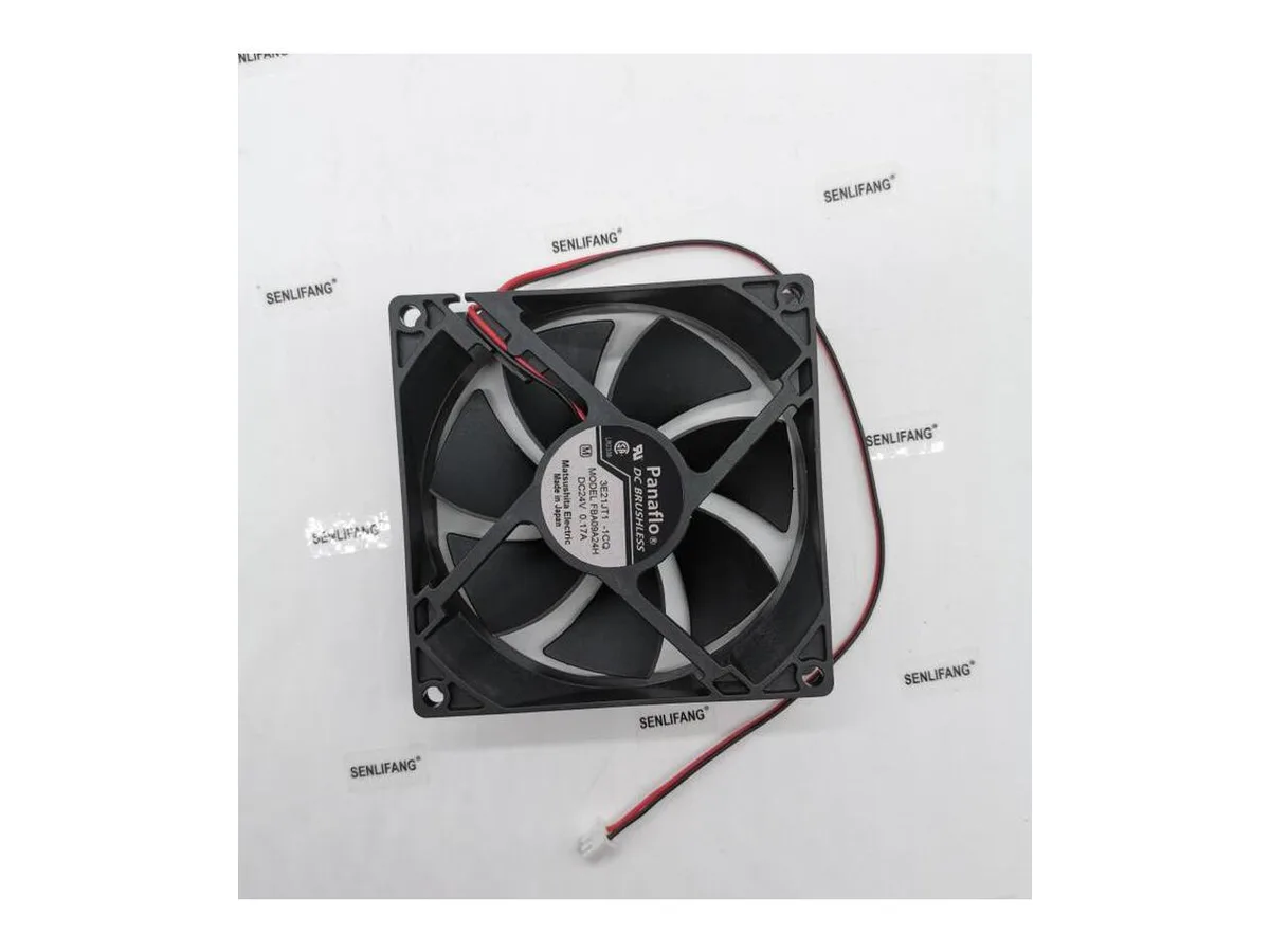 Black square 9 cm case fan with centre sticker