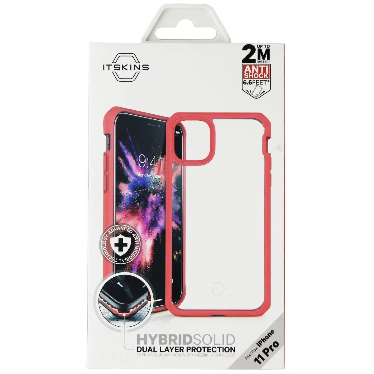 ITSKINS ITSKINS Hybrid Solid Case iPhone 11 Pro Plain Coral Transparent — product photo