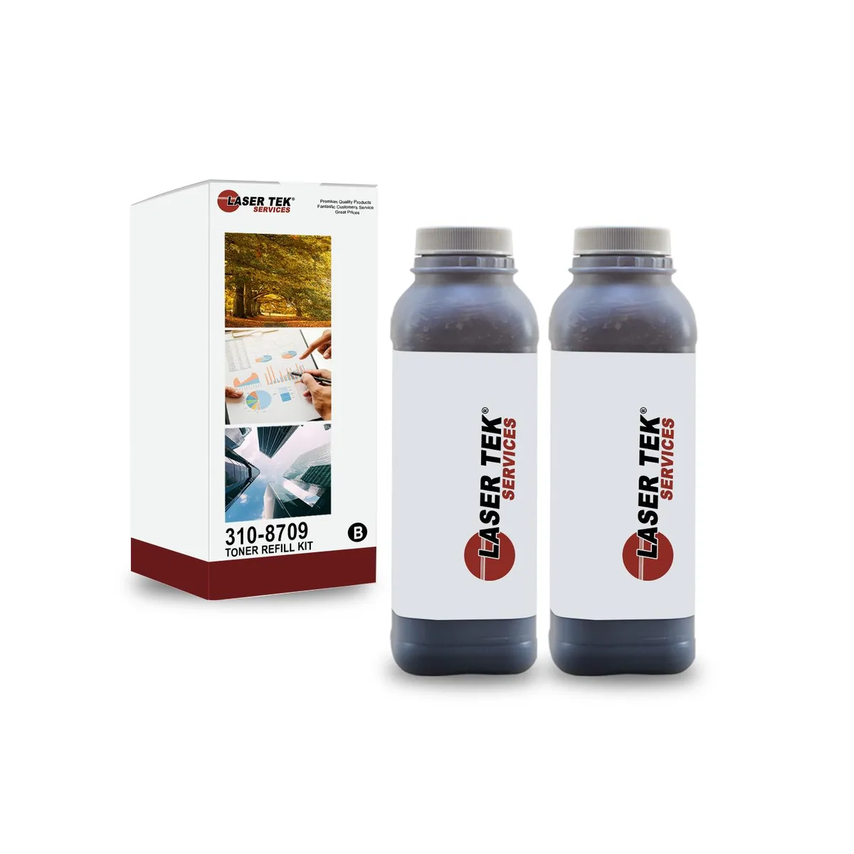Laser Tek Services Laser Tek Services 2-Pack Black Toner Refill Kit for Dell 1720 1720dn 310-8707 310-8709 310-8706 GR332 — product photo