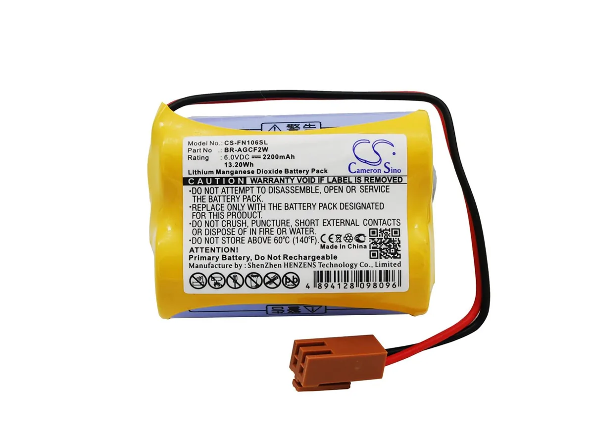 Rectangular 6.0V 2200mAh battery with wire connector, dark blue wrap