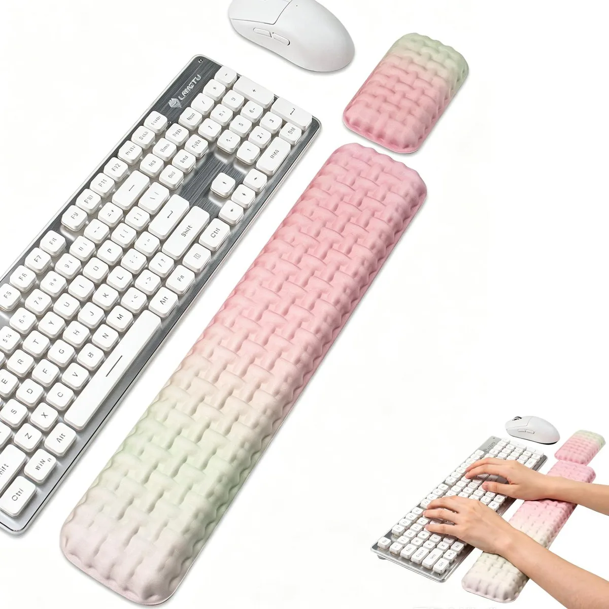  Keychron WR001 Wrist Rest Set 17×3.5×0.7 + 5.5×2.9×0.7 inches — product photo