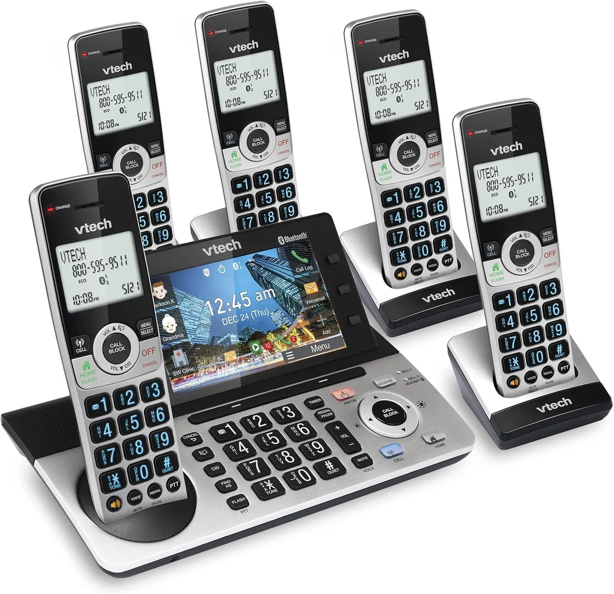 vtech VTech IS8251 VoIP 5-handset cordless phone — product photo