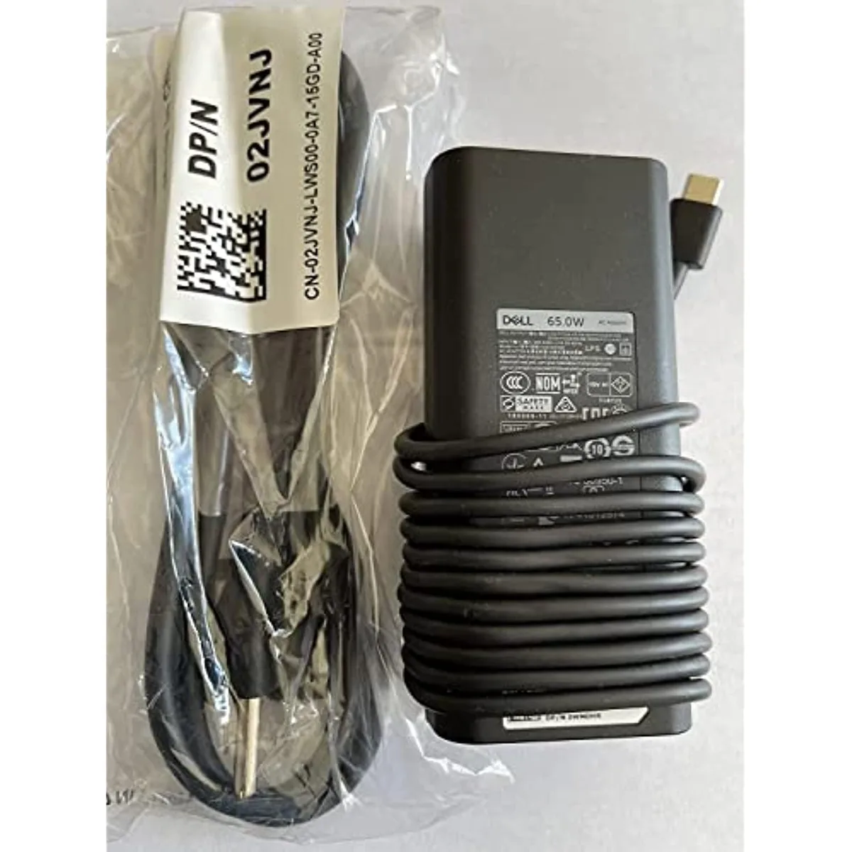 DELL DELL 65W USB-C AC Adapter LA65NM190/HA65NM190/DA65NM190 with Power Cord — product photo