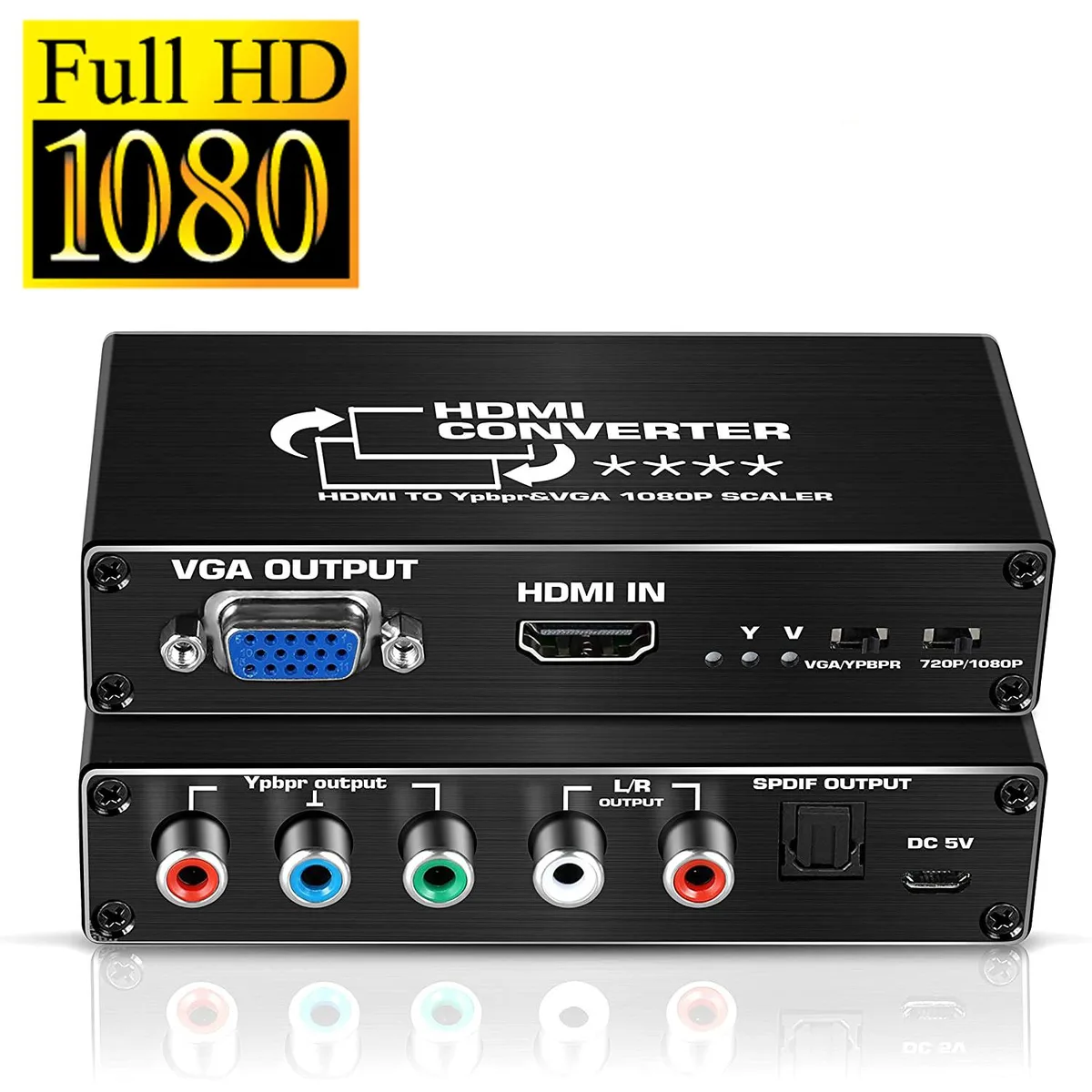 AUBEAMTO AUBEAMTO HDMI to YPbPr/VGA Audio Video Converter 1080P 60Hz V1.4 — product photo