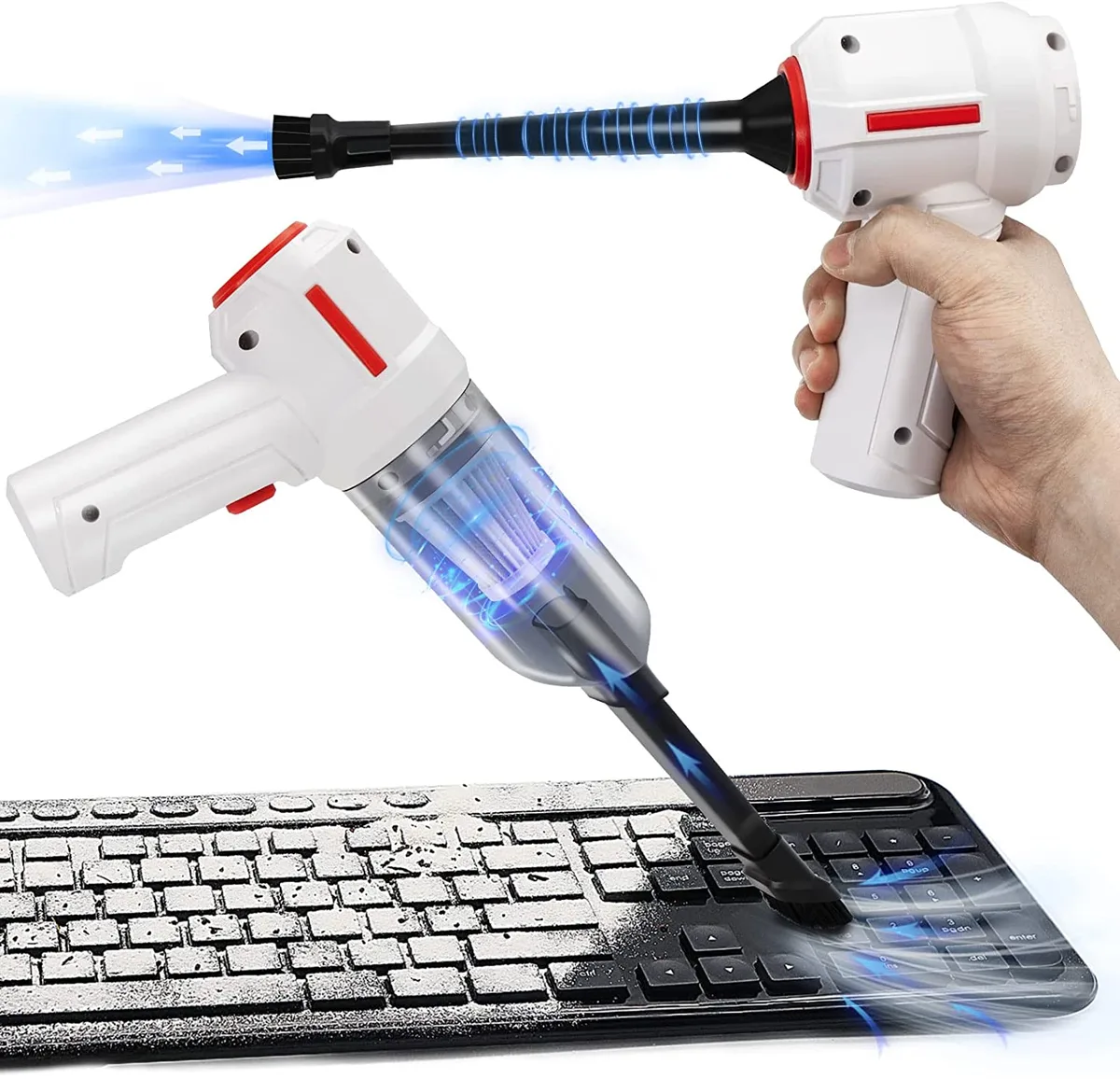 Corn Electronics Corn Electronics 3-in-1 Compressed Air Duster &amp; Mini Vacuum White — product photo