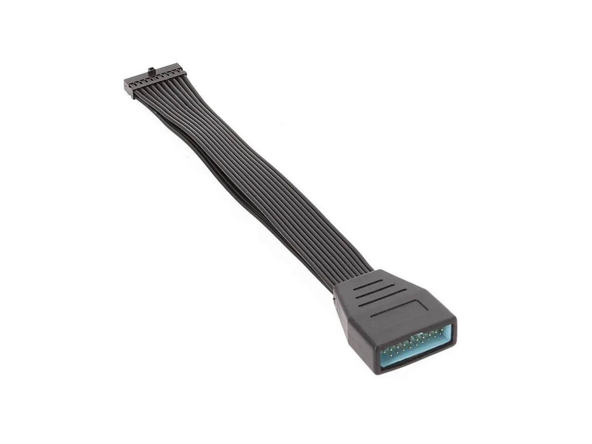 BUCIER BUCIER Low Profile USB 3.0 19/20 Pin Internal Extension Male to Female Adapter Flat Cable 6 inches — product photo