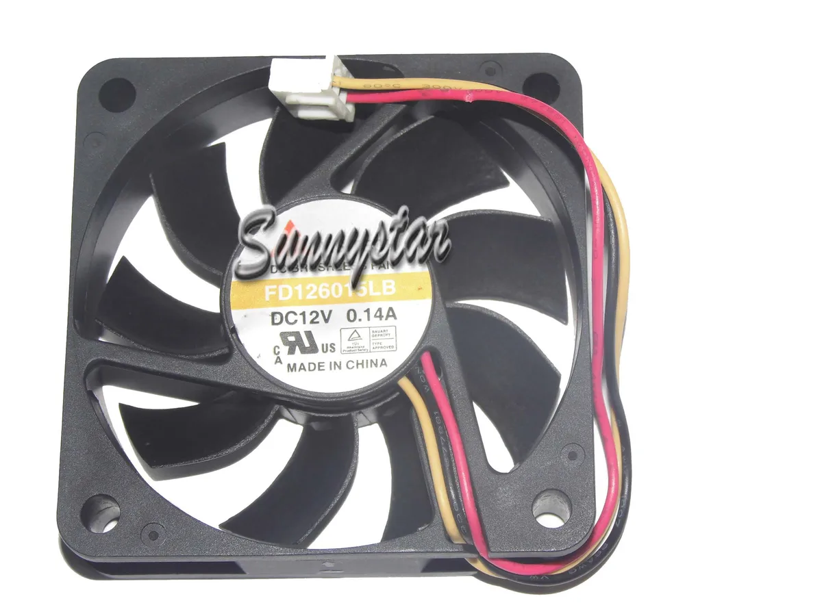 Zyvpee Zyvpee FD126015LB 6015 12V .14A 3-pin ball bearing 60x60x15mm case fan — product photo