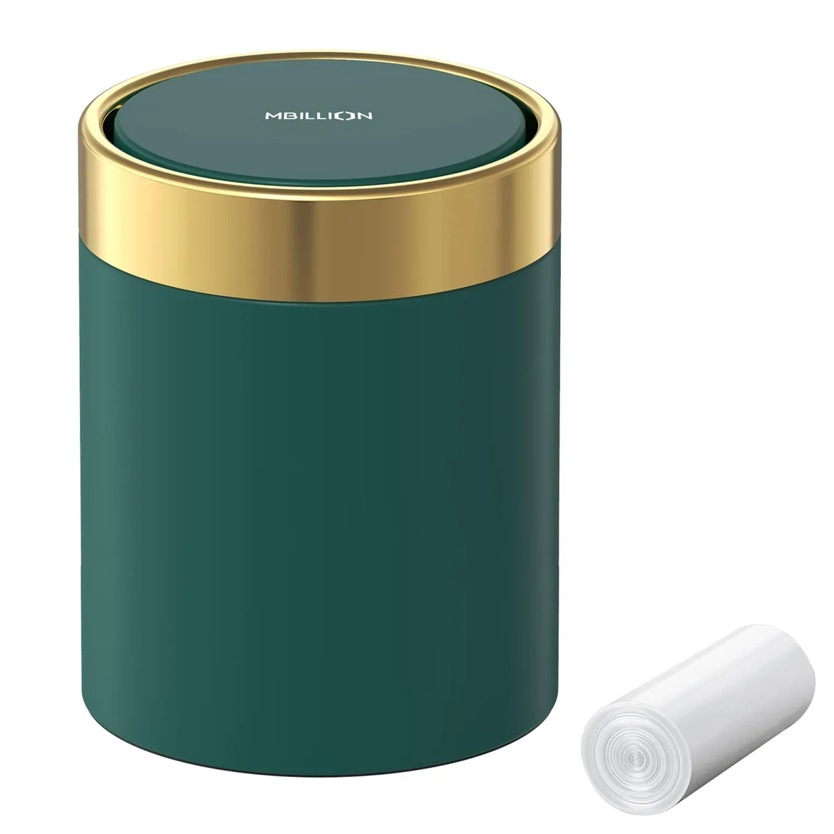 Three small white plastic bins with swing lids