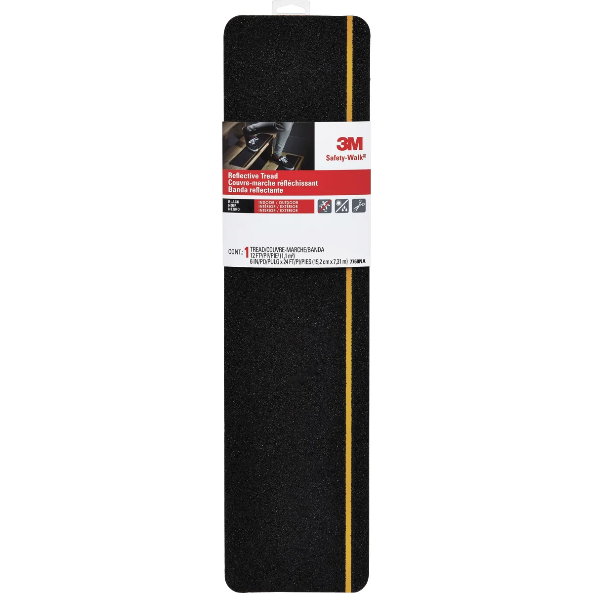 3M 3M 7768NA Safety-Walk Reflective Tread 6 in x 24 in inventory supply — product photo