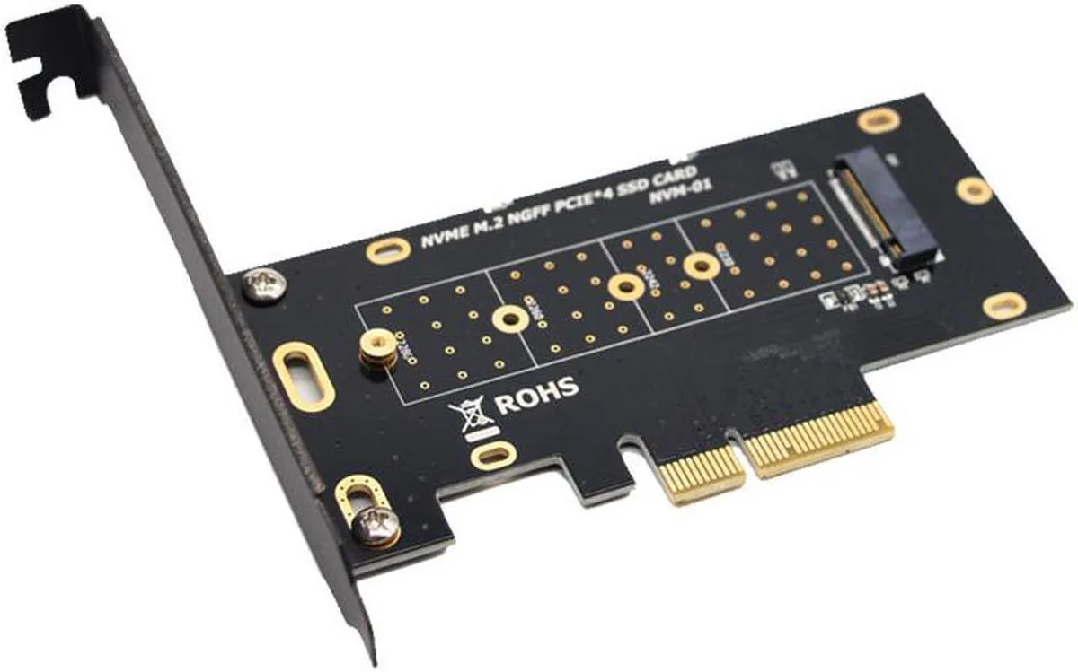 Vszerda Vszerda M.2 NVME SSD to PCIe x4 Card Converter 2230 2242 2260 2280 with PCI Cover Mounting Bracket — product photo