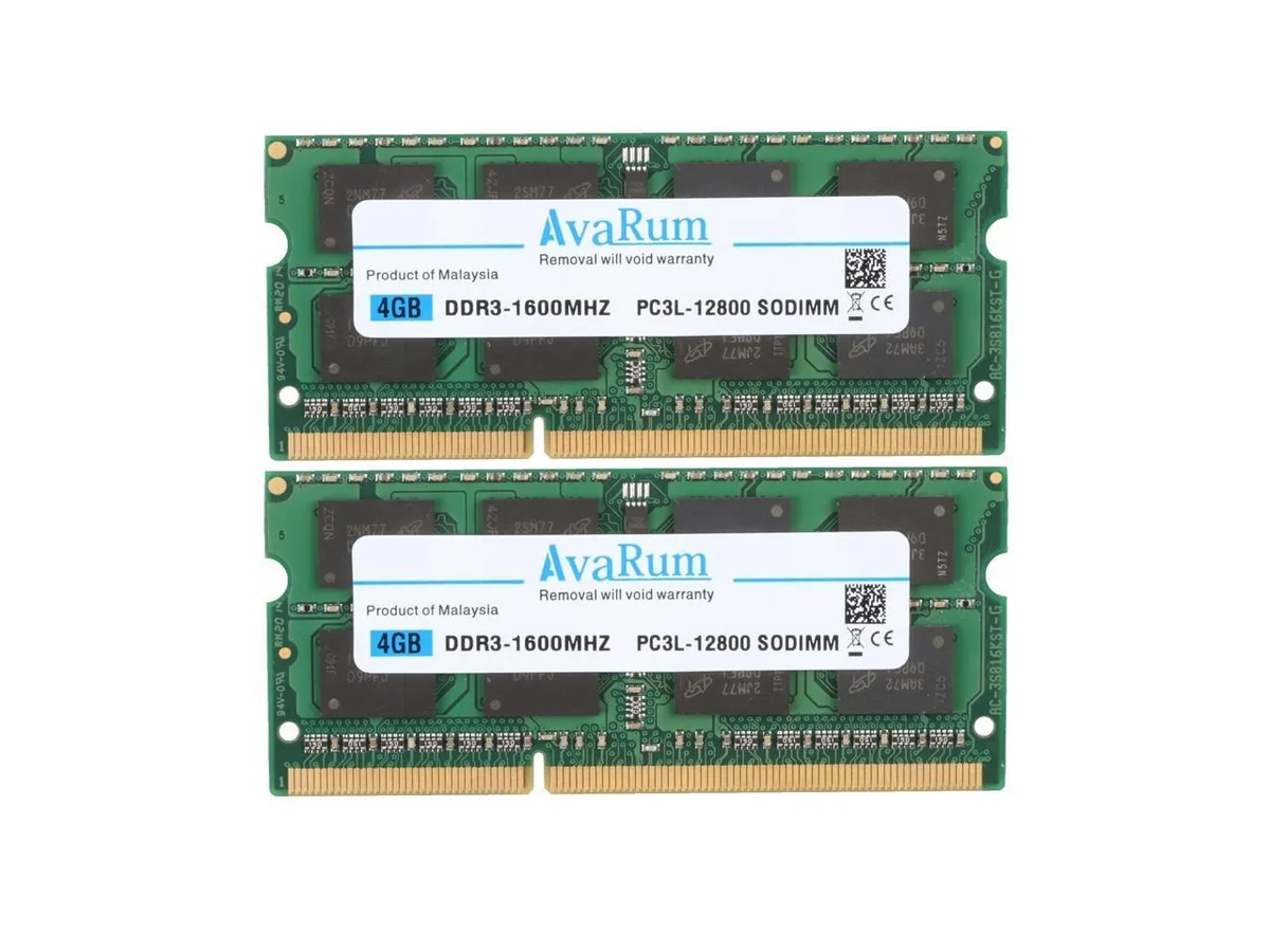 Avarum Avarum 8GB (2x4GB) DDR3L 1600 PC3L-12800 204-Pin SODIMM memory upgrade — product photo