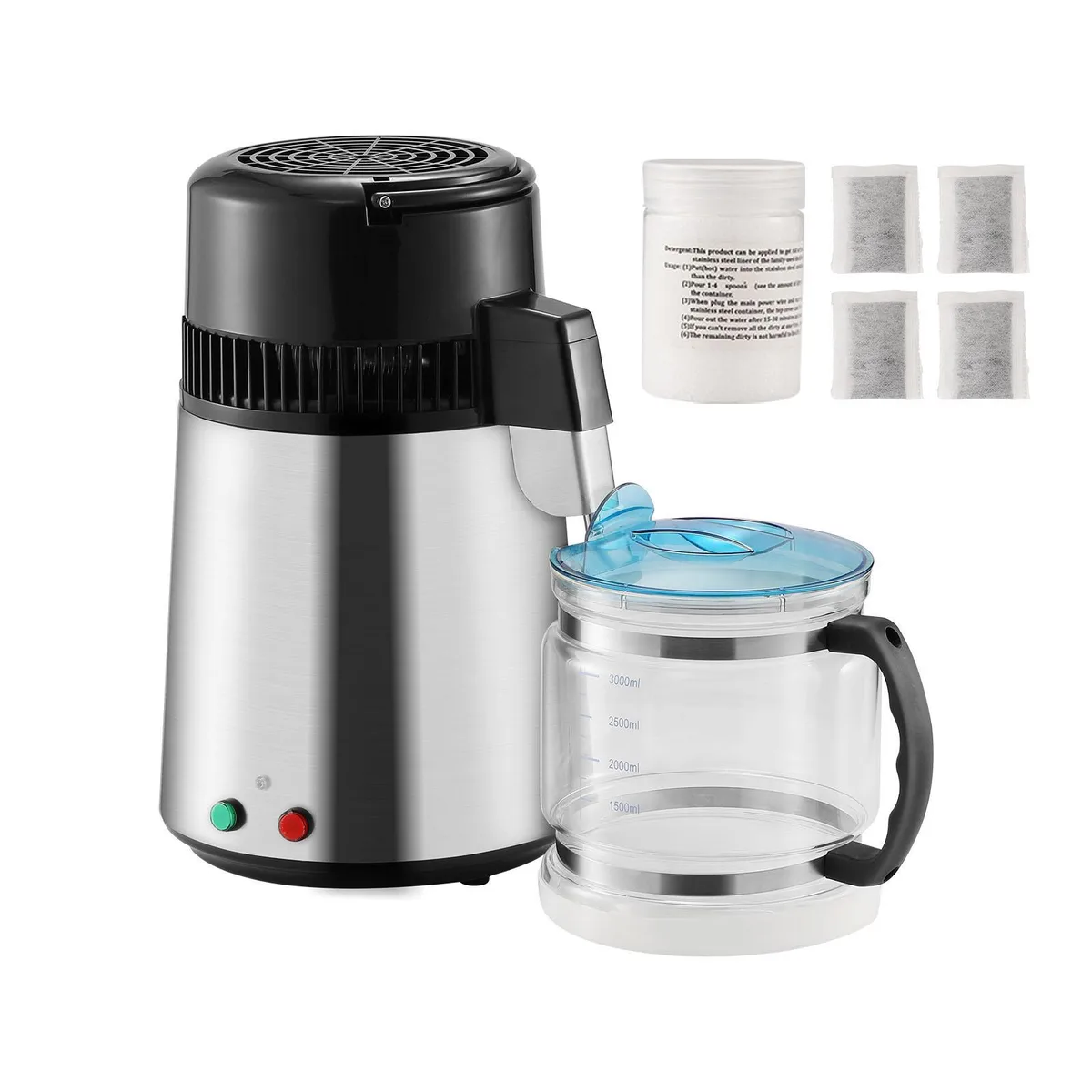 VEVOR VEVOR Water Distiller 4.0 L 750W 304 Stainless Steel Silvery — product photo