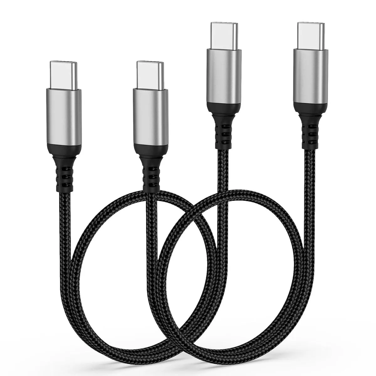 Kootion Kootion USB-C to USB-C Cable 1.5 ft 2-Pack 3.1A Braided — product photo
