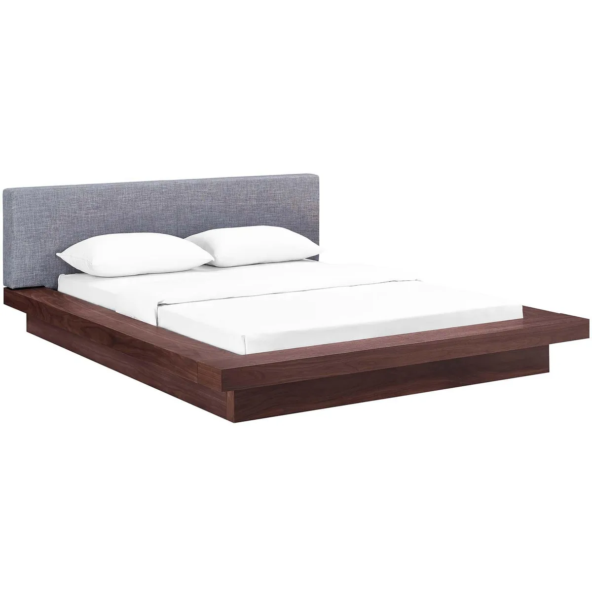 Modway Furniture Modway Furniture Freja Queen Platform Bed Walnut Gray 93.5"L x 76"W x 31"H — product photo