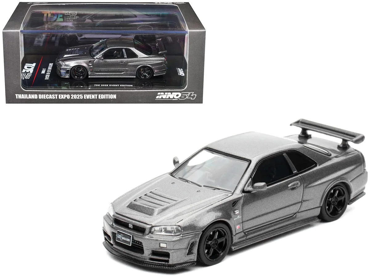 Inno Models Inno Models Nissan Skyline GT-R (R34) Z-Tune RHD Gray Metallic Thailand Diecast Expo 2025 Event Ed 1/64 — product photo